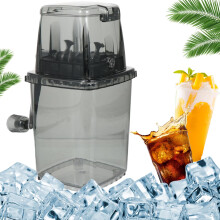 Ice Shaver Manual Cranked Ice Crusher Transparent Lid Stainless Steel Blade Crushed Ice Maker For Home Use