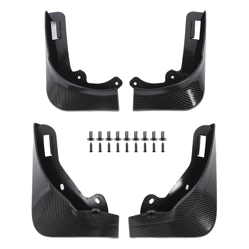 Mud And Splash Protect For Tesla Model Y 2021 To 2024, Carbon Fibre Style Fenders With Four Seasons Uni Protect, Dur Pp Build With Oxidation 9190834569314