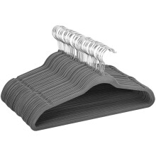 Rutschfeste Samtkleiderbügel, strapazierfähige Standard-Kleiderbügel, 20er-Pack, ergonomisch geformte Schulterlinie, platzsparendes Design, ideal