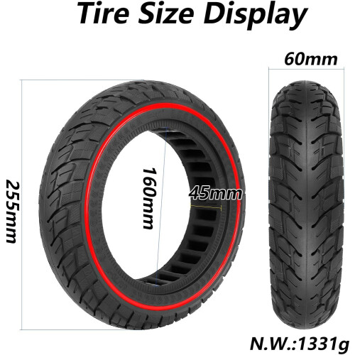 60/707.0 Solid Rubber Tyre Accessories, 10 Inch Replacement Rubber Tyre for 10 Inch Solid Rubber Tyres without Air Pressure, 2 Pack (2 Pack) 1