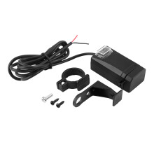 Încărcător universal pentru motociclete, cu port USB dual, impermeabil, pentru ghidon, cu suport pentru telefon, încărcare rapidă, comutator de