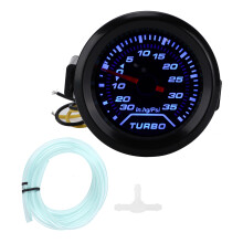 Racing Style Turbo Boost Gauge, 12V DC Power Turbo Boost Monitor with Mechanical Hose & Tinted Lens for Car & Truck Engines (52mm/2in)