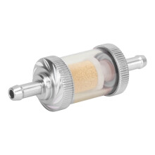 Motorbike Fuel Filter ABS 6mm Diameter Carving Silver Heat Resistance for Bikes