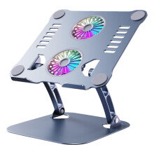 Laptop Cooling Stand Foldable Cooling Pad Metal Grey Notebook Cooling Pad