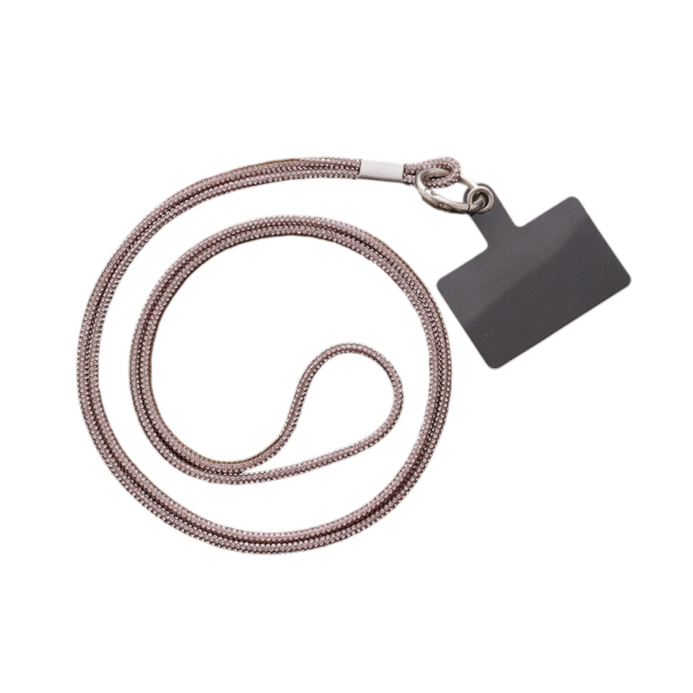 Crossbody Phone Strap Phone Chain-Metal Mesh Drill Slant Pin 7751000645021