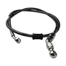 Motorbike Disc Brake Hose Assembly Steel Braided With Rubber Covers Black For Motorcycle Braking System