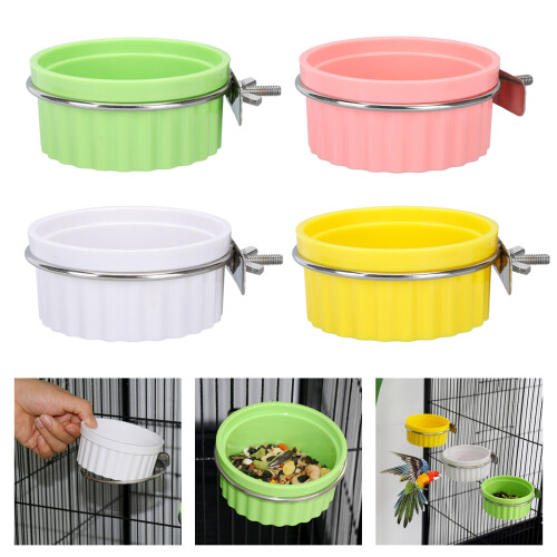 Gobelets d'alimentation pour oiseaux, bol d'eau pour cage à-Vert 2