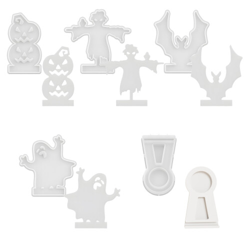 Halloween Candle Holder Molds Bat Candlestick-Scarecrow 2