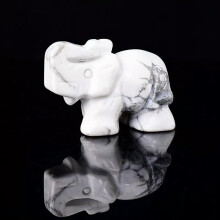 Natural white howlite turquoise quartz, carved elephant stone, crystal