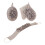 Bath Scrub Mitts Set 3pcs Long Handle Back Scrubber-Gray 1