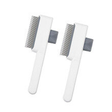 2PCS SelfCleaning Dog Comb For Knotted Hair Removing And-White