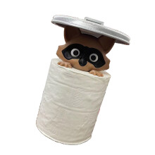 Drillless Raccoons Tissue Holder Decorative Bathroom-brown