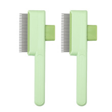 2PCS SelfCleaning Dog Comb For Knotted Hair Removing And-Green