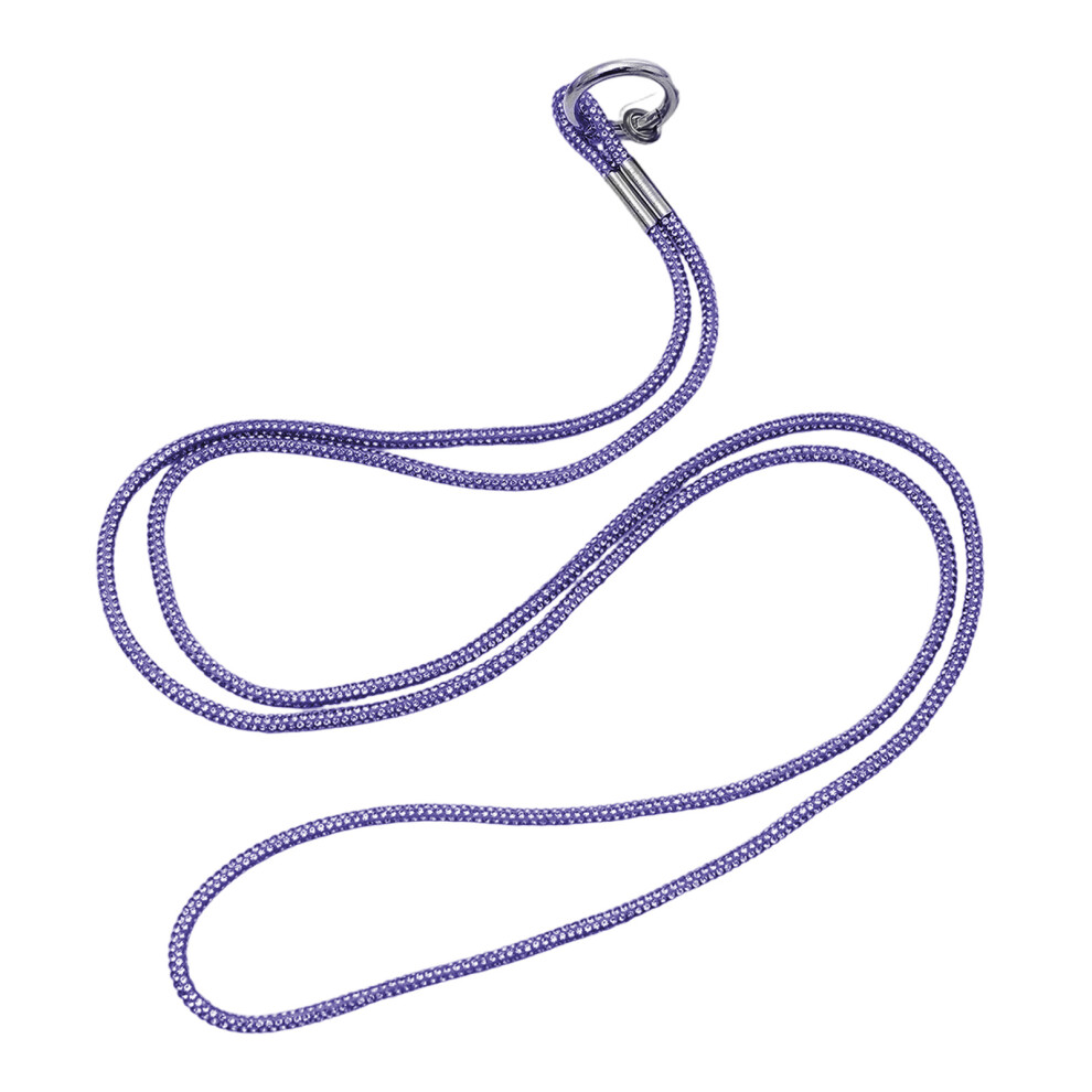 Crossbody Phone Lanyard Crystal-Metal Mesh Drill Slant Pur 7751000644710