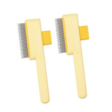SelfCleaning Pet Detangling Brush Fine Teeth Hair Comb-Yellow