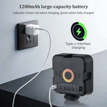 Lumière de photographie LED Mini 1200mAh, bicolore réglable de 3000K à 9000K, USB, 70 LEDs