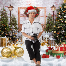 2,1x1,5 m Weihnachts-Hintergrund Fotostudio-Hintergrund für festliche Porträts