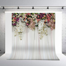 2,1 x 1,5 m Hochzeitsfotografie-Hintergrund aus Polyester, Studio-Requisiten, 7x5 ft