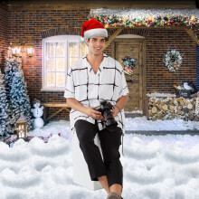 2,1 m x 1,5 m Weihnachtsfotohintergrund für Studio & Party