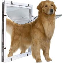 Extra large pet door, durable ABS and PVC material for indoors and outdoors, ideal for convenient pet access 46*28cm.