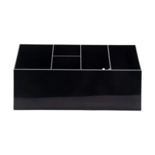Barber Scissors Holder Box with MultiCompartment Storage for Salon Tools and Combs, Black