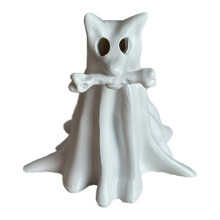 Mooie Spookachtige Canine Halloween-Puppy houdt botten vast