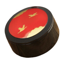 Traditional Round Lunch Box with Lid Portable Meal-Crane round