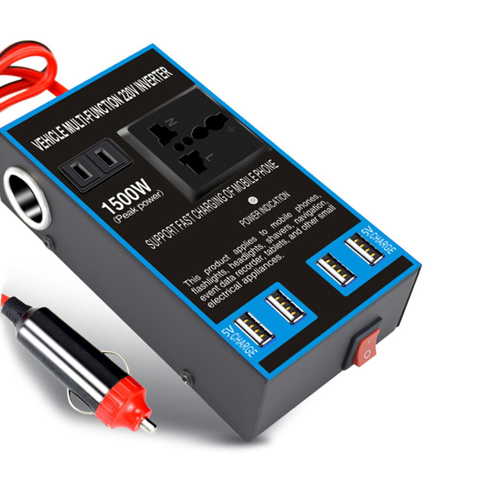 1500W Car Power Inverter With 4 Usb Ports Dc 12V/24V To Ac 220V Fast Charging Converter 9412369007629