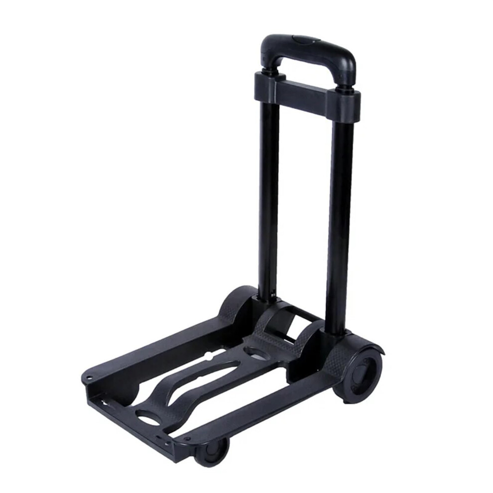 Sack Truck Folding Hand Cart Black Small Telescopic Transport Trolley Backpack Luggage Travel Moving Shopping (Black 02) 9412369922724