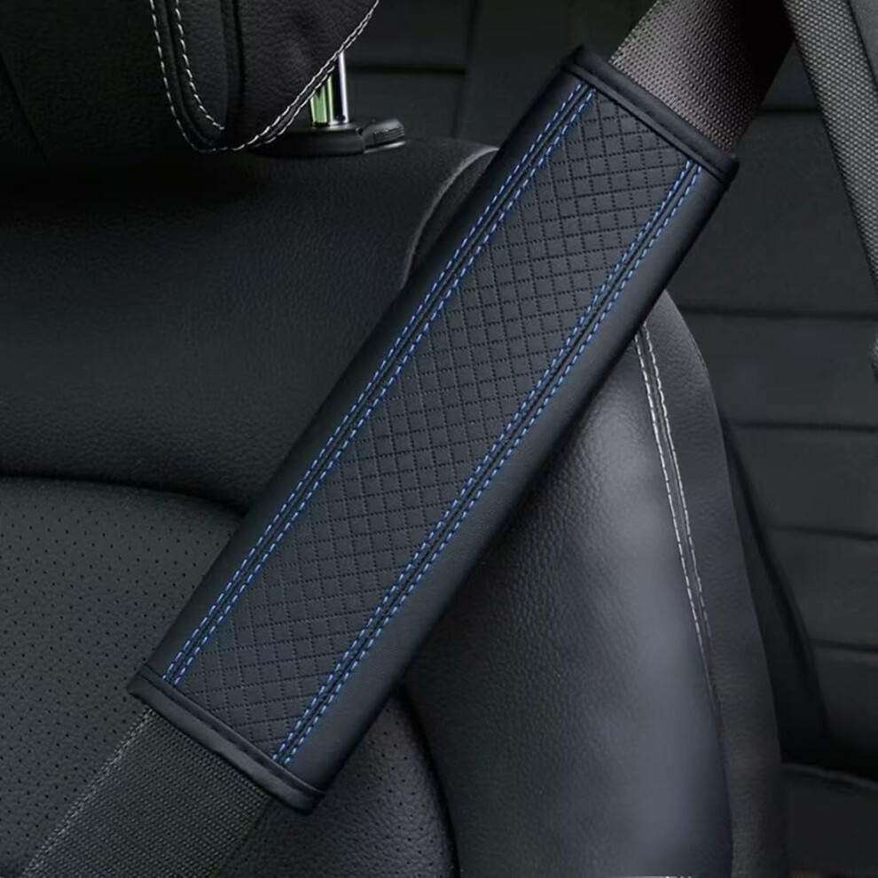 Car Seat Belt Cover 2Pack For Cupra Formentor Breathable Leather Soft Harness Pad, Neck Protection, Blue 9365049795593