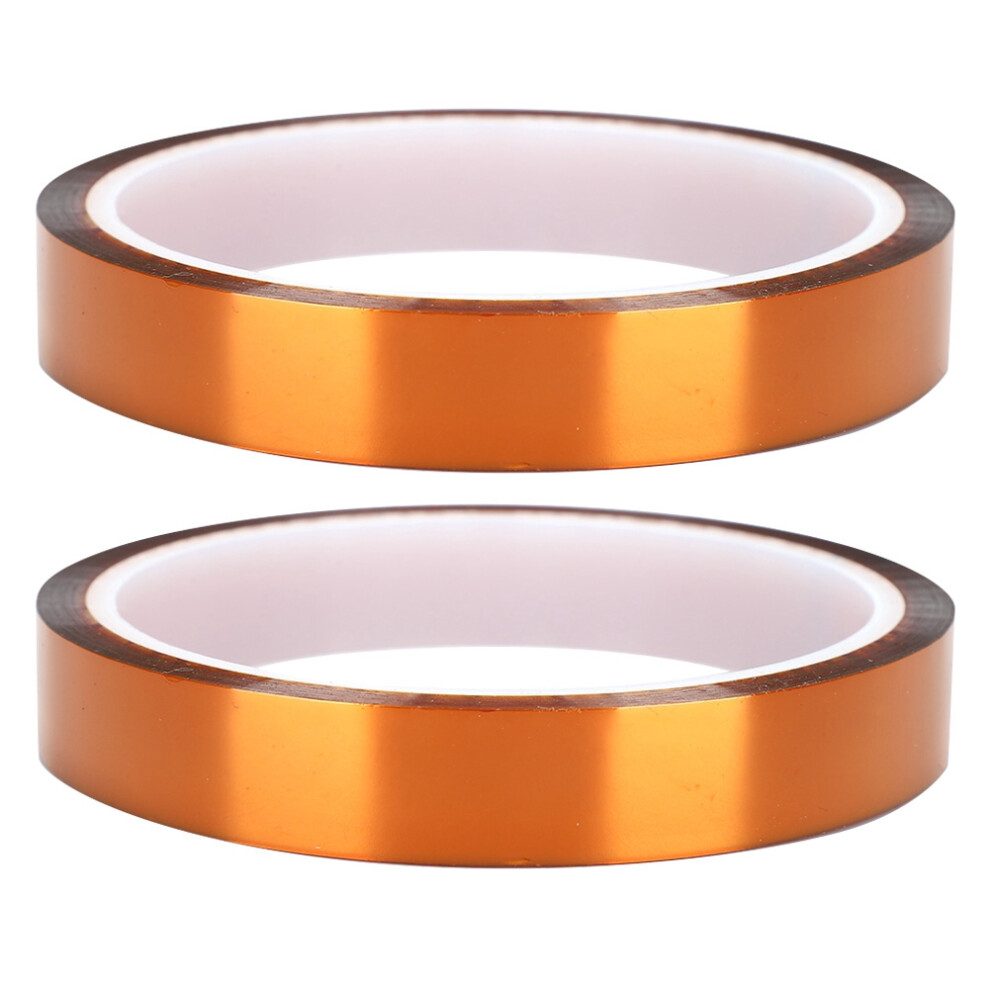2Pcs Polyimide Film Adhesive Tape 33M High Temp Resistant 15Mm Yellow/Brown 3021379650624