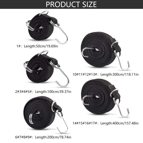 Elastics Motorcycle Strap Sturdy Bungee-2 meters black and b 1