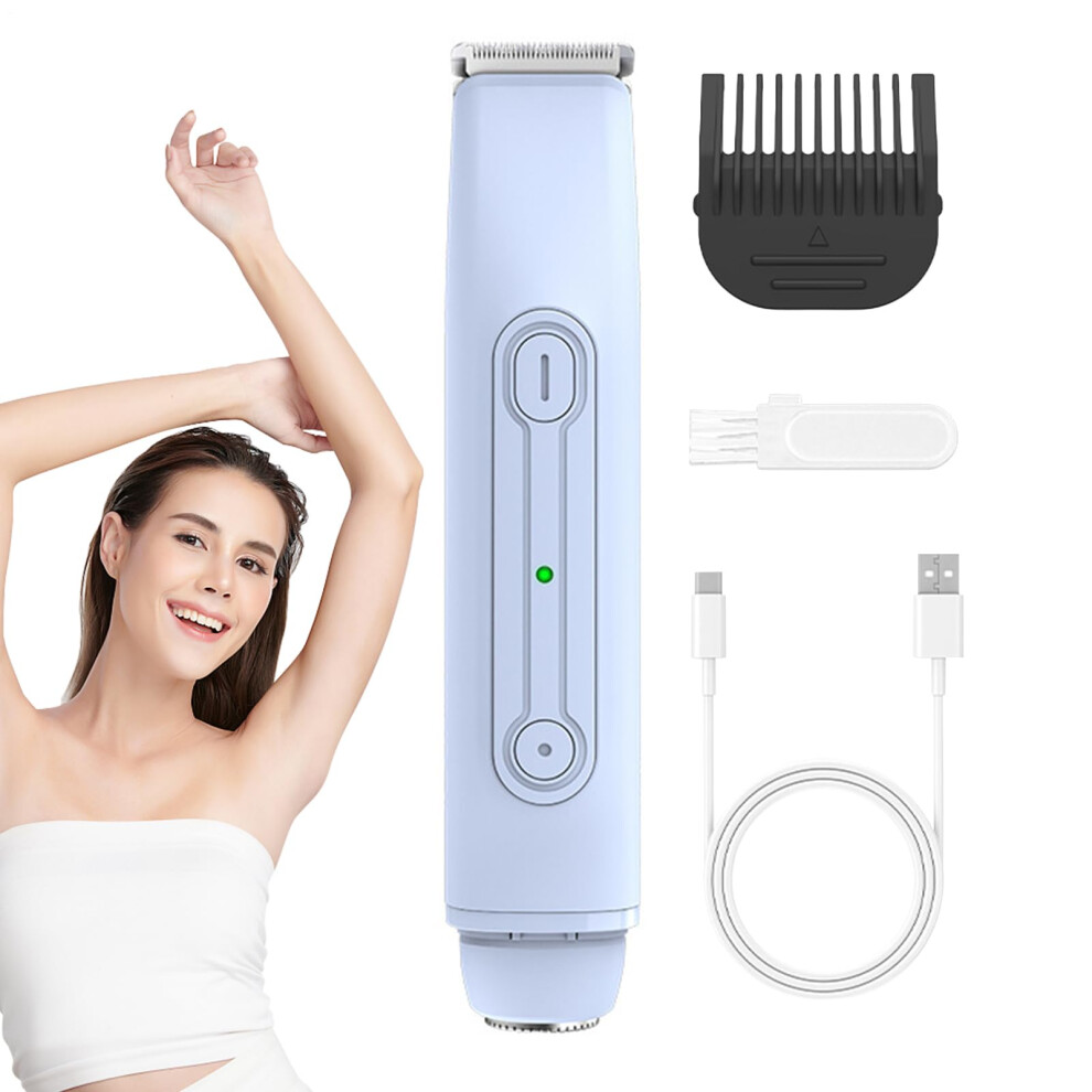 Blue Bikini Razor Waterproof Intimate Shaver, Portable Battery Shaver With Double Head For Home Travel, Underarms Bikini Area,