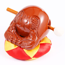 Buddhist meditation accessories, wooden fish temple block Zen drum instrument, yellow