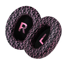 Weiche Memory Foam-Ohrpolster, Ohrpolster für-Schwarz-Rosa-Druck