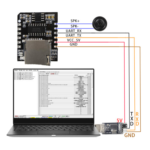 Open Source MP3 Player Module CX1000B-Modules and pin head 1