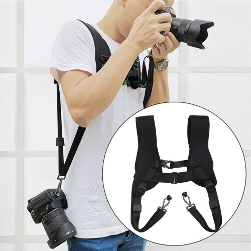 Two Shoulder Camera Straps Harness Quick Release Adjustable for 2