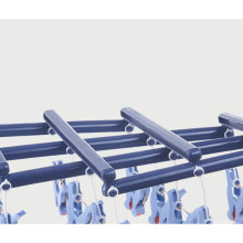 Plastic Folding Multi Head Drying Rack Dark Purple 14 Clips