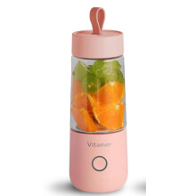 Liquidificador portátil de 350ml com 6 lâminas para smoothies e shakes, funcionamento silencioso para misturar sem complicações em qualquer