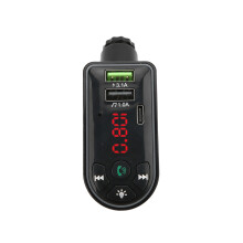 Bluetooth-FM-Transmitter fürs Auto, Freisprecheinrichtung, zwei USB-Ladegeräte, LCD-Bildschirm, MP3-Player, kabelloser Audioadapter,