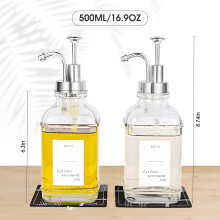 Premium Coffee Syrup Dispenser For Coffee Bar, Glass Syrup Bottles With Dishwasher Safe Pump And Minimalist Labels For A Sleek And Organized Look (Sil