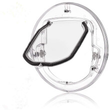 Cat door for interior and exterior doors, 4way locking system, 30 cm, round, transparent, extralarge