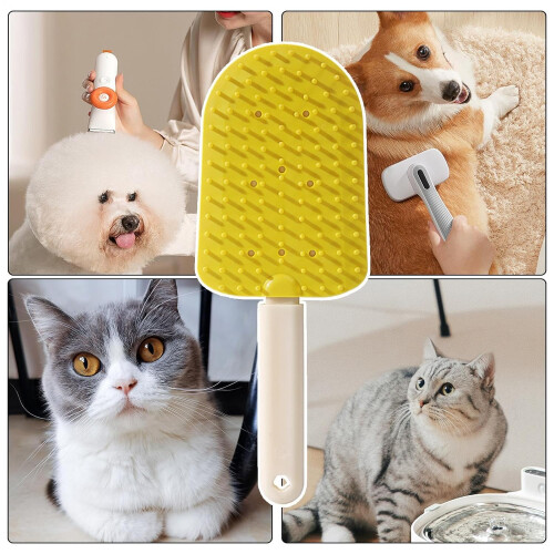 Katzenkamm  Pet Massage Comb with Ergonomic Handle, Yellow 2