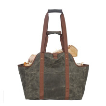Firewood Package Wax Canvas Large Outdoor Firewood Carrier Storage Bag For Camping And Carrying Wood