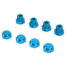 4 Stück Aluminiumlegierung Rad Sechskantkupplung Kit für 1/8 RC Autos, Blau