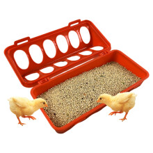Chicken Feeders No Waste Quail Chick Feeder Waterer Tray 12Hole Indoor Outdoor Poultry Feeder