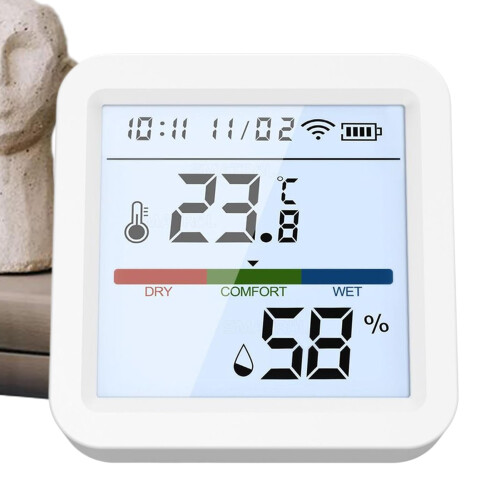 Hygrometer Indoor Humidity Smart Temperature And Humidity Sensor Portable Digital Wireless Detector Zigbee With Screen