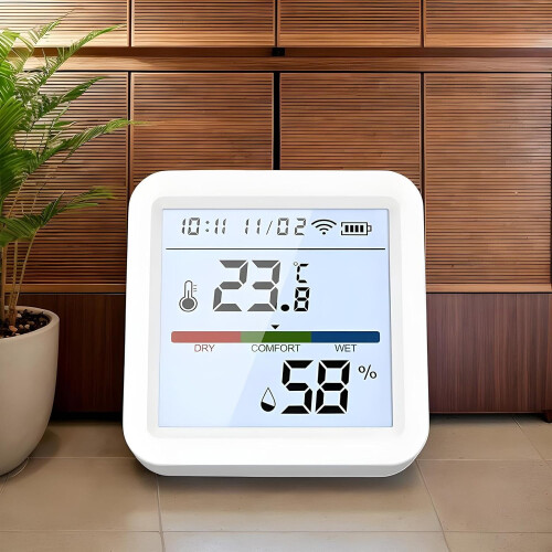 Hygrometer Indoor Humidity Smart Temperature And Humidity Sensor Portable Digital Wireless Detector Zigbee With Screen 1