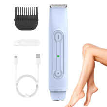 Bikini Razor, Waterproof Body Shaver, Battery Hair Removal Device for Intimate Areas Legs Underarms Blue