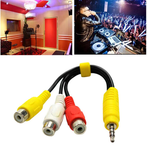 3,5-mm-Stecker auf 3RCA-Buchse, Splitter-Adapter, Stereokabel 1